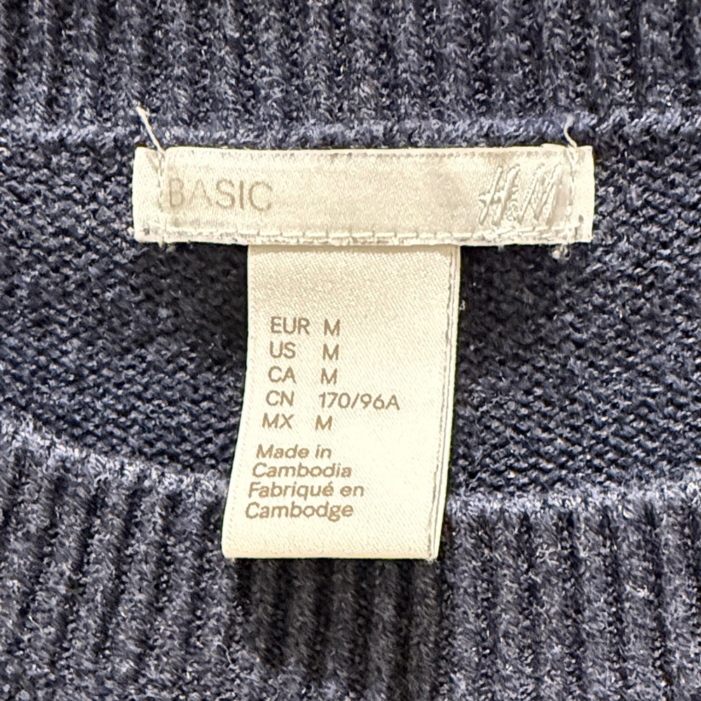 H&M Dark Blue Cable Knit Sweater - Picture 2 of 4